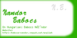 nandor babocs business card